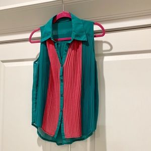 Button down chiffon top